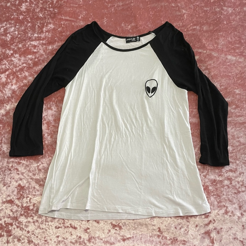 (Sold) Black and White Alien T-Shirt